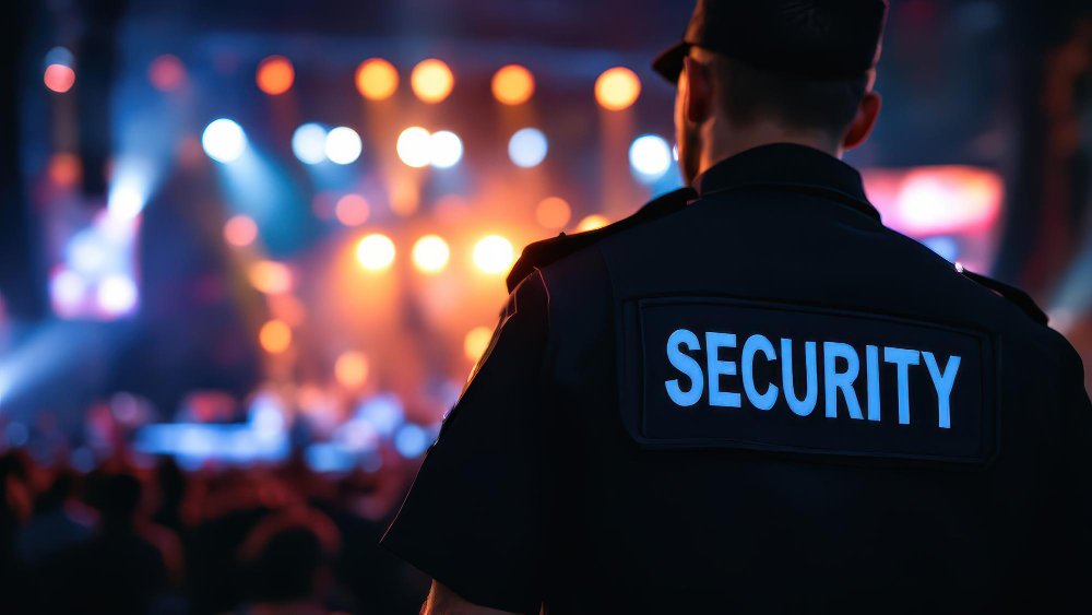 Security personnel on duty at a facility entrance